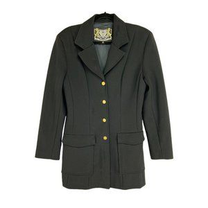 Vintage St. John Women's Size M Blazer Suit Jacket Long Line Sleeve Collared Sol